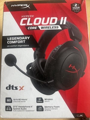 HyperX Cloud II Core Wireless  Gaming Headset (Black) New Open Box