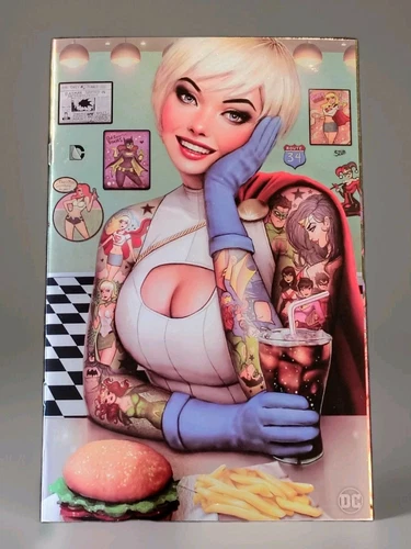 Superman #18 Nathan Szerdy Power Girl Diner Tattoo Virgin FOIL Variant Cover