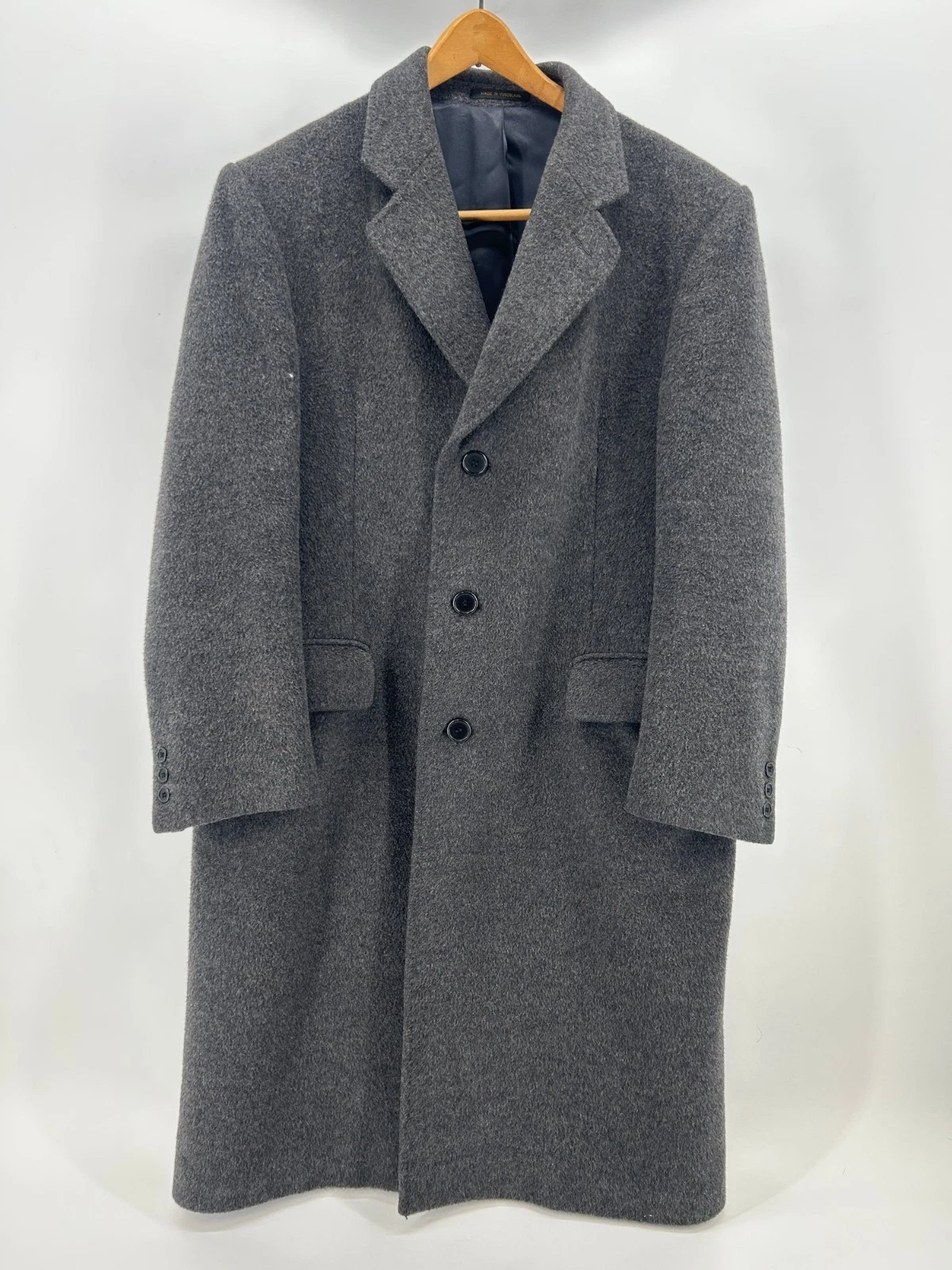 Vintage Adams Row Gray Wool Overcoat Made in Yugoslavia Men's Coat Jacket - product detail image 1