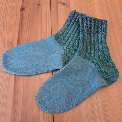  Stricksocken grün Handarbeit Größe 29 cm 44 45 Vintage 