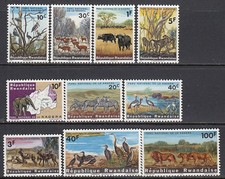 Ruanda - Briefmarken Yvert 98/107 ** Mnh Fauna - Nationalpark Kagera
