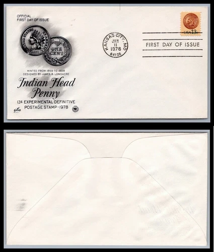 US FDC # 1734 13c Indian Head Penny   ArtCraft / PCS S.Cancel 1978, 9Q134