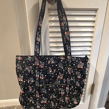 Vera Bradley Large Winter Owls Tote Bag Black...