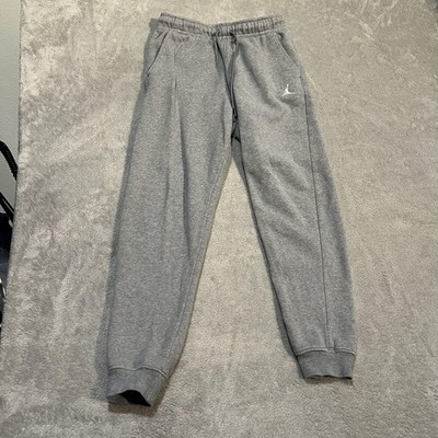 Jordan Essentials Fleece Sweatpants Mens Small Gray Joggers Basketball Athletic