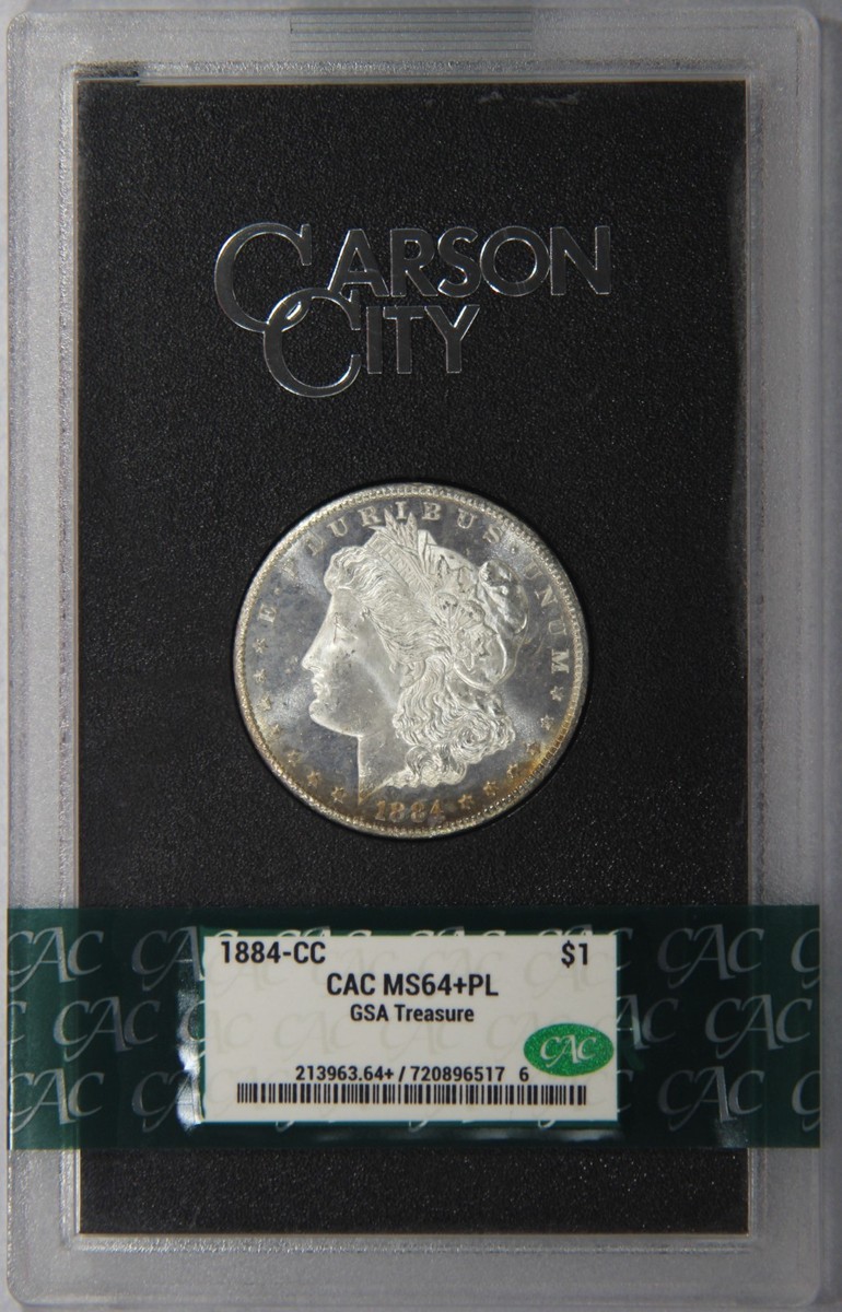 1884-CC Carson City Morgan Silver Dollar CAC MS64+ PL GSA Treasure