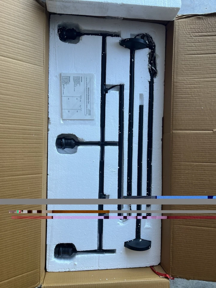 Pottery Barn Glass Globe 3-Light Linear Chandelier Bronze - Image 2 of 4