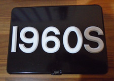 WHITE PLASTIC NUMBER PLATE DIGITS / LETTERS  3 1/8" C/W FIXING CLIPS  - 1960S