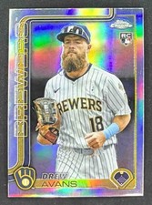 2025 Topps Chrome Update Drew Avans #USC47 Refractor RC Brewers