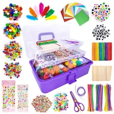 Jumbo Art and Craft Supplies for Kids, Toddler DIY Craft Art Supply Set Inclu...
