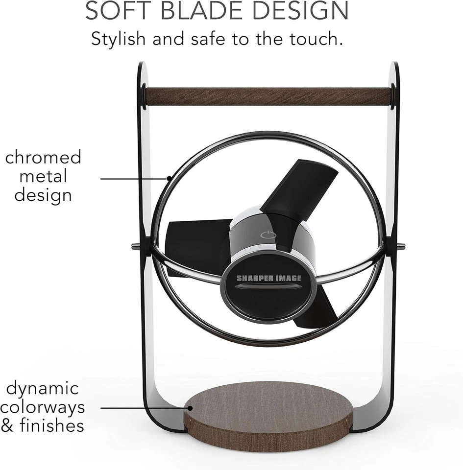 Ultra Quiet Sharper Image Soft Blade USB Desktop Fan Black SBV1-SI Tested EUC - Image 4 of 4