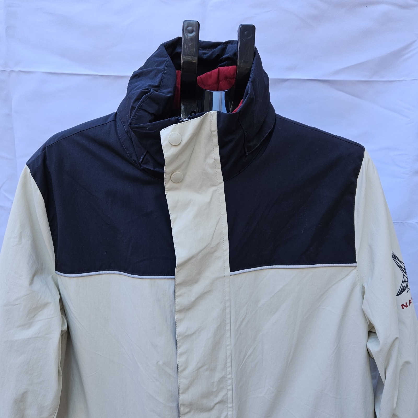 Nautica Men's 3-in-1 Jacket M Navy Cream Red Colorblock Nautical Outdoor NWT - second product detail image
