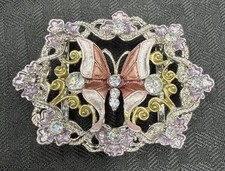 Enameled Metal Butterfly Belt Buckle - never worn