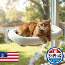 Cordless Cat Window Perch, Foldable Cat Window Hammock, 4 Strong Suction Cups, S