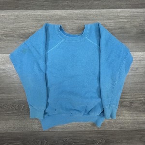 True Vintage 60s Sweatshirt Mens XXS (Youth M) Blue Faded Raglan Made in USA