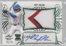 2021 Leaf Trinity Patch Auto Green 75/75 Matt McLain #PA-MM2 Patch Auto fm0