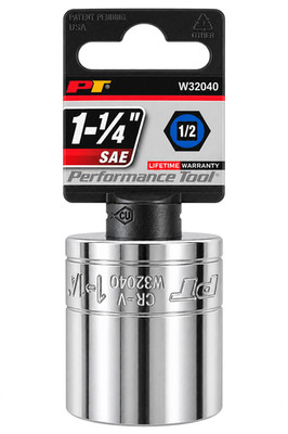 Performance Tool W32040 1/2-Inch Drive 6-Point Socket, Recessed Edges, NEW