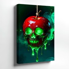Wall Art Poison Apple Skull Gothic Horror Green Smoke Fantasy Home Bedroom Print