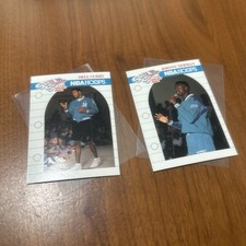 DELL CURRY JOHNNY NEWMAN 1990 NBA HOOPS STAY IN SCHOOL CARDS 386 & 387