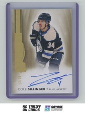2021-22 Upper Deck The Cup Gold Rookie Auto Cole Sillinger /36 #158 Columbus
