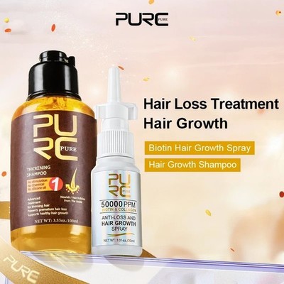 PURC Biotin Haarwachstumsspray und Ingwer Shampoo Set Haarausfall Behandlung Produkt