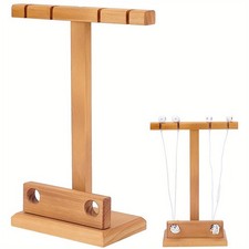 1set Wooden Headphone Stand Over the Ear Wood Headset Holder set Headphone