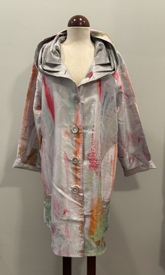 UBU Women s Reversible Silver/MultiColor Rain Jacket Women s  XL New w/out tags