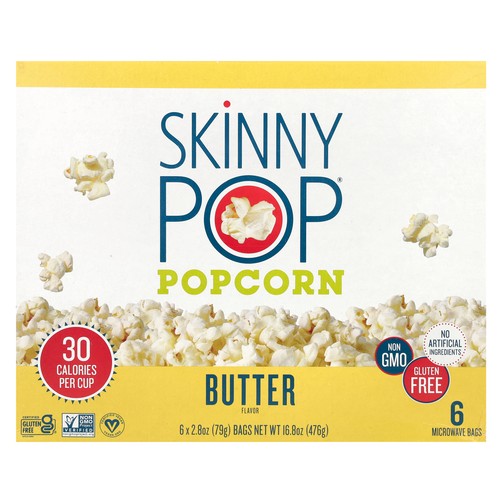 Popcorn, Butter, 6 Bags, 2.8 oz (79 g) Each