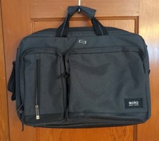 Solo New York Dark Grey Laptop Backpack /Convertible Briefcase Messenger Bag