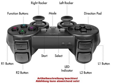 LogiLink Wireless Gaming-Controller, 2,4 GHz, schwarz