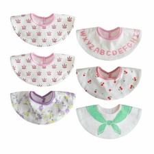 6 PCS Cotton Baby Eating Bibs Drooling Teething Newborn Infant Soft Cloth