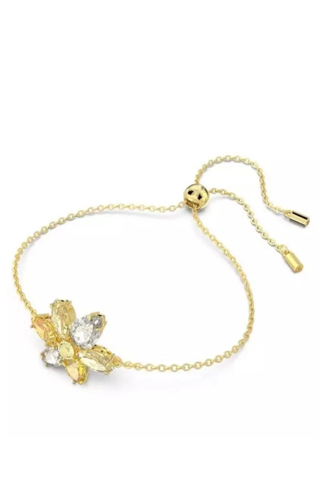 Браслет женский Swarovski Gema 5652820 золотистый желтый регулируемый цветок - Изображение 2 из 4