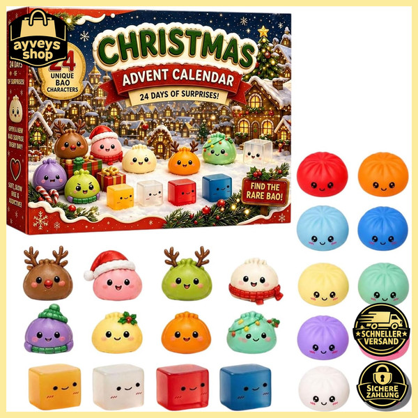 Adventskalender 2026 Squishy KnöDeln 24-Tage Weihnachts Countdown Kalender-image