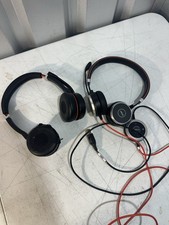 Jabra Evolve 40 Stereo Wired Headsets Lot of 2 ENC010 USB Controller Tested