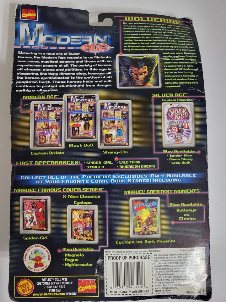 Figura de acción ToyBiz Marvel Edad Moderna - Wolverine - Sin usar, en caja original, en paquete nueva Foto 2 de 2