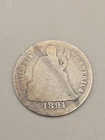 1891 Seated Liberty Silver Dime 10c