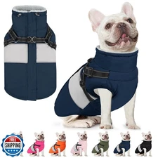 AOFITEE Dog Coat, Warm Dog Jacket with Harness Built in, Waterproof Coats for
