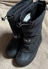 Kamik Black Waterbugs Snow Boot Big Boys Unisex Size 4