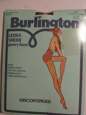 BURLINGTON ULTRA SHEER PANTY HOUSE ALMOST BLACK LONG NEW IN PACKEGE