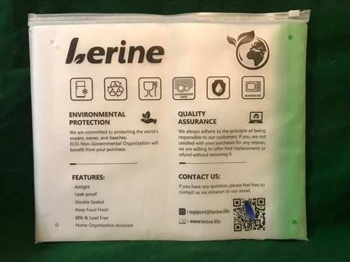 1 Gallon Lerine 15 Reusable Silicone Food Storage Freezer Bags, Dishwasher Safe