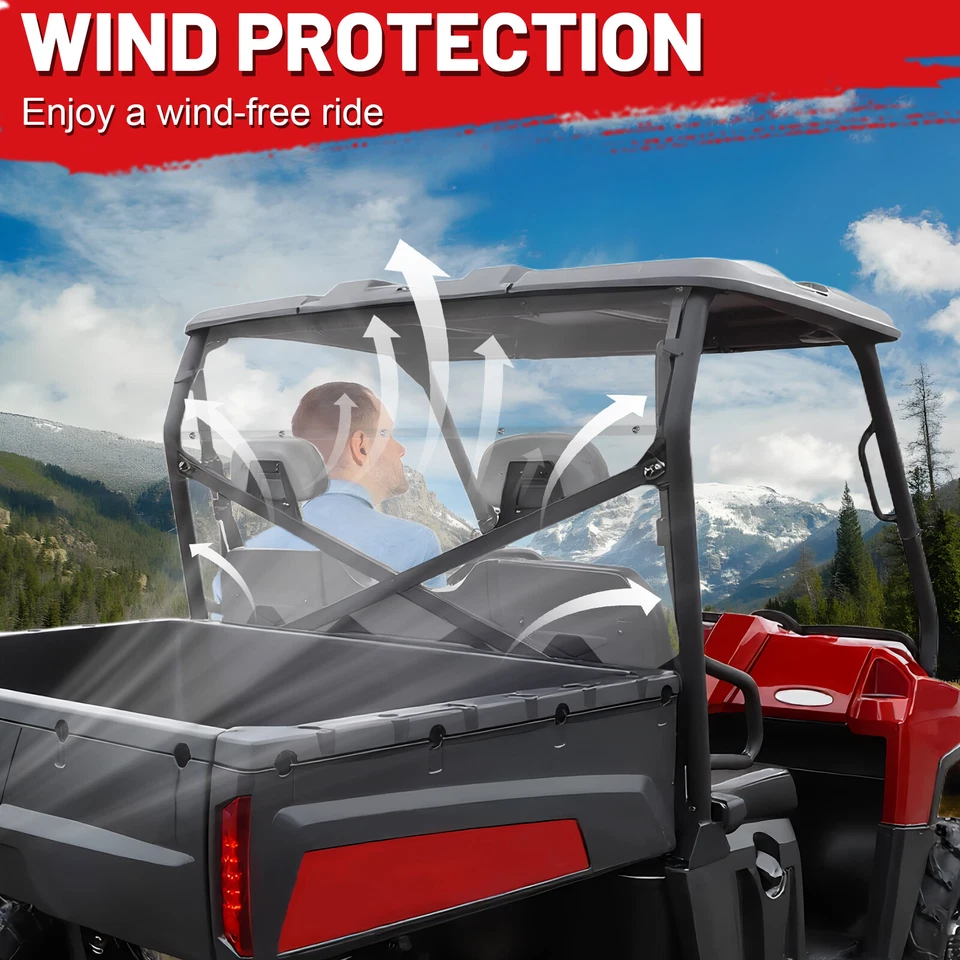 For Polaris Ranger 800 /Ranger XP 800 2010-2014 Clear Back Window with 2 Vented - Image 3 of 4