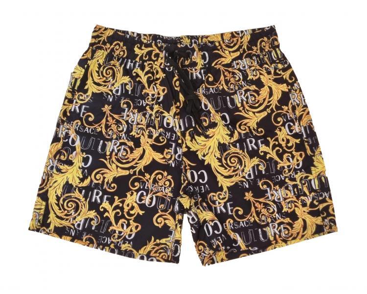 VERSACE Mens 74GADD18 Черный длинный купальник-боксер с принтом в стиле барокко 47990₽