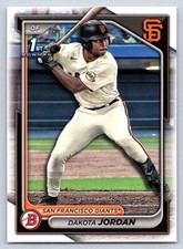 DAKOTA JORDAN GIANTS RC 1st card   2024 BOWMAN DRAFT #BD-71