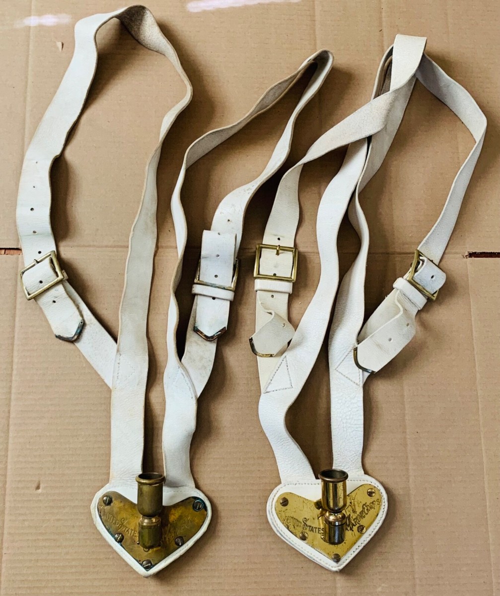 Rare Vintage U.S. Marine Corps Color Guard Harness Brass Plate