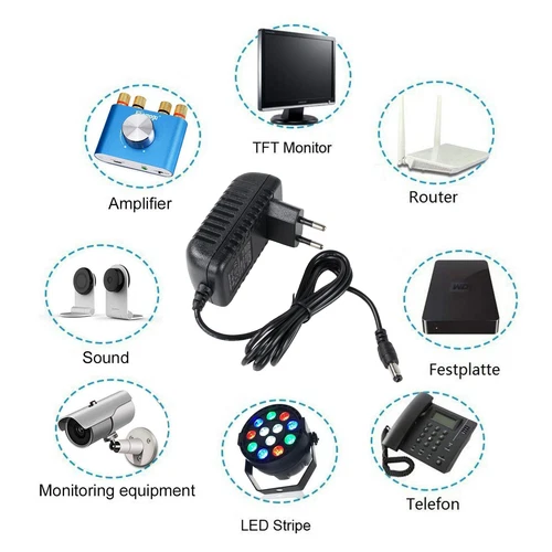 FUENTE DE ALIMENTACIÓN 12V 2A AC/DC 24W transformador adaptador de corriente fuente de alimentación de enchufe cargador LED DRIVER - Imagen 2 de 8