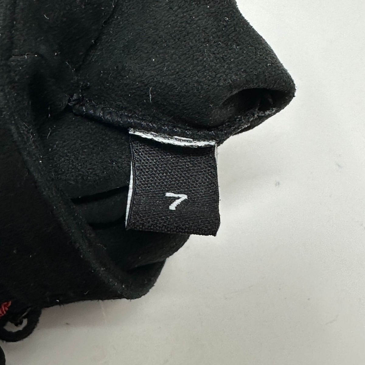 Chanel 14S Agneau Velour Black & Red Fringed Fingerless Moto