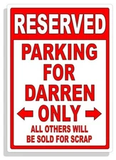 Personalized Parking Sign Wall Decal Metal Sign No Parking Customized for DARREN