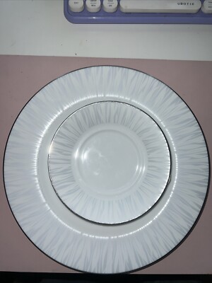 Noritake Glacier Platinum Saucer Or Dinner Plate, (FC1)
