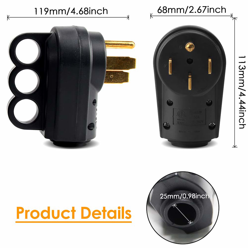 OPL5 Heavy Duty RV 50 Amp Male Plug Replacement Electrical Plug Adapter