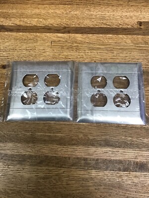 Lot Of 2 P&S Stainless Steel Jumbo 2-Gang Receptacle Wallplate Cover SSO82