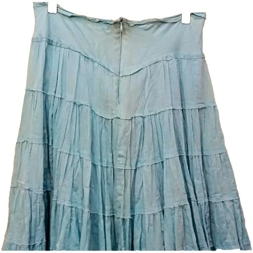 Falda boho vintage Rampage en capas 100 % algodón azul para mujer años 90/Y2K talla 3 Foto 3 de 4